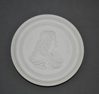 German, White Plaster Portrait Medallion of Johann Friedrich Böttger, modern. Plaster. Dixon Ga ...