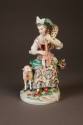 Derby Group of Seated Pastoral Musician: A Lutanist with a Sheep, ca. 1765. Soft-paste porcelai ...