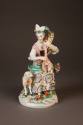 Derby Group of Seated Pastoral Musician: A Lutanist with a Sheep, ca. 1765. Soft-paste porcelai ...