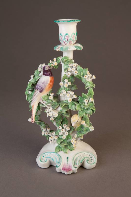 Derby 'Birds in Branches' Candlestick Group, ca. 1765. Soft-paste porcelain. Dixon Gallery and  ...