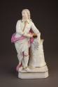 Derby Figure of John Milton Holding a Scroll with a Verse from Paradise Lost, ca. 1780. Soft-pa ...