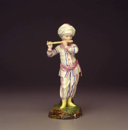 Höchst, Boy in Turkish Costume Playing the Flute, 1770-1775. Hard-paste porcelain. Dixon Galler ...