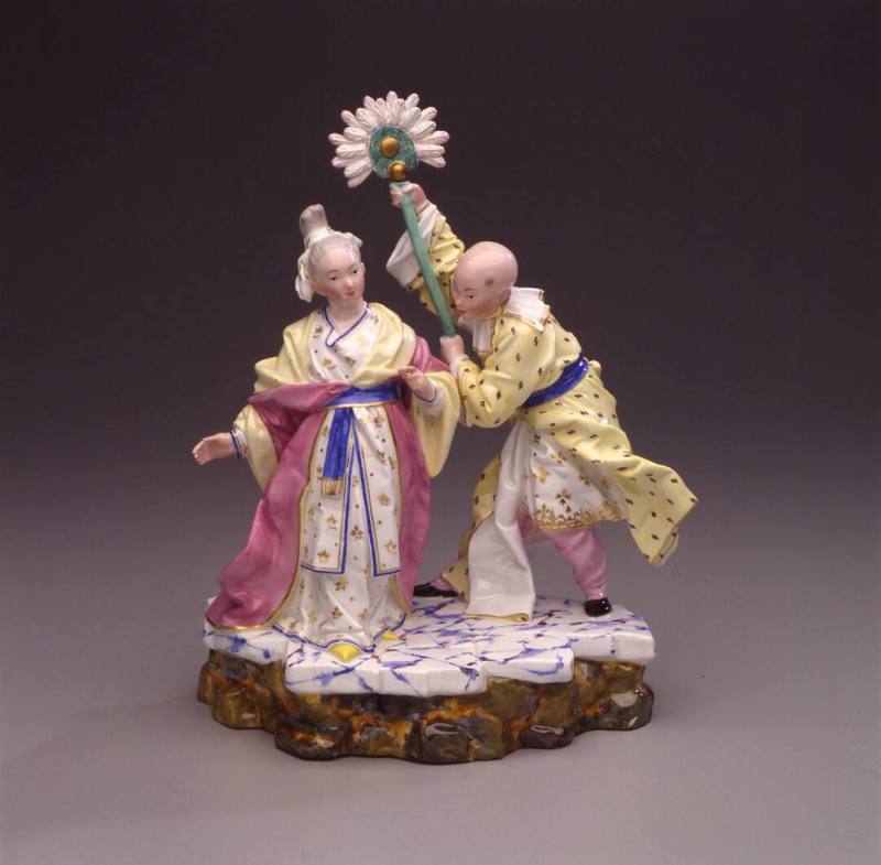 Höchst, Chinese Lady with a Servant Carrying a Fan, ca. 1770. Hard-paste porcelain. Dixon Galle ...