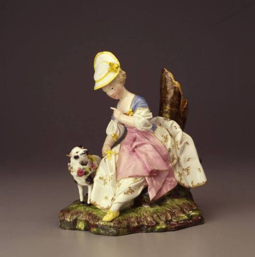 Höchst, Shepherdess with Lamb, ca. 1770. Hard-paste porcelain. Dixon Gallery and Gardens; Beque ...