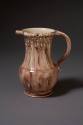 Staffordshire, Cream-Colored Earthenware Puzzle Jug with Manganese Underglaze Oxide Decoration, ...