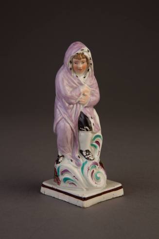 Staffordshire, Pearlware Allegorical Figure of 'Winter,' 1790-1800. Cream-colored earthenware.  ...
