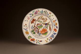 Davenport, Pearl-Glazed Earthenware Plate Transfer-Printed and Enameled in Chinese Export Porce ...