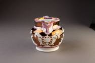 Staffordshire Copper and Pink Lustre Jug Reserved with Relief-Molded Classical Scenes, ca. 1820 ...