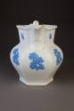 Staffordshire Pearl-Glazed Earthenware Hexagonal Jug Sprigged in Blue Relief with Flowers, 1830 ...
