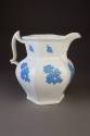 Staffordshire Pearl-Glazed Earthenware Hexagonal Jug Sprigged in Blue Relief with Flowers, 1830 ...