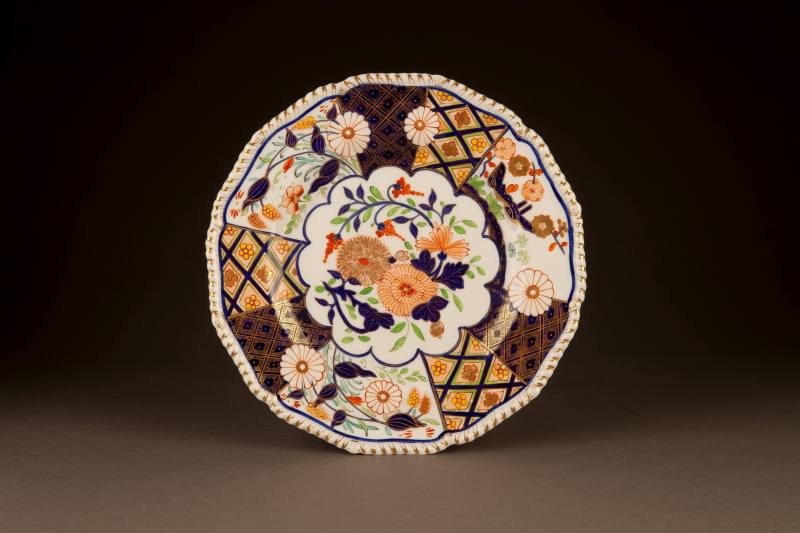 Derby 'Brocade Imari' Pattern Plate, ca. 1830. Soft-paste porcelain. Dixon Gallery and Gardens; ...