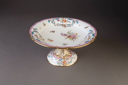 Staffordshire Comport with Sèvres-Style Floral Decoration, 1830-1840. Bone china. Dixon Gallery ...