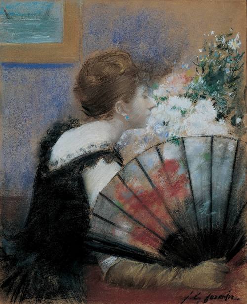 Jean-Louis Forain, Woman Breathing in Flowers, 1883. Pastel on paper. Dixon Gallery and Gardens ...