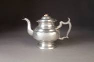 Stevens Manning & Co., Footed Teapot, ca. 1810–1825. Pewter. Dixon Gallery and Gardens; Gift of ...