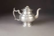 Stevens Manning & Co., Footed Teapot, ca. 1810–1825. Pewter. Dixon Gallery and Gardens; Gift of ...