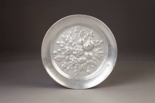 Unknown maker, Plate (Decorative), late 18th century. Pewter. Dixon Gallery and Gardens; Gift o ...