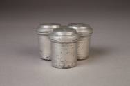 Unknown maker, Triple Oil Vessel, late 18th century. Pewter. Dixon Gallery and Gardens; Gift of ...