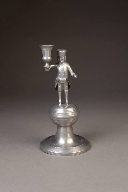 Christian August Klemm, Figural Miner Candlestick, 1807. Pewter. Dixon Gallery and Gardens; Gif ...