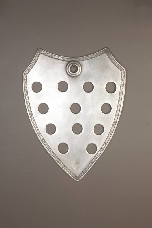 Unknown maker, Shield Plaque, ca. 1740. Pewter. Dixon Gallery and Gardens; Gift of Dr. and Mrs. ...