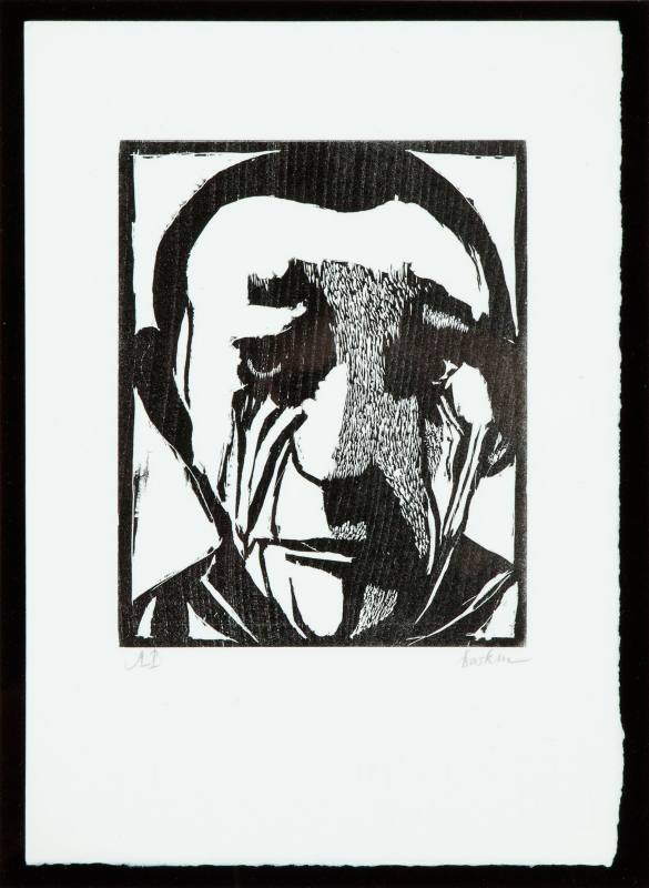 Leonard Baskin, Rico LeBrun, ca. 1988. Woodcut. Dixon Gallery and Gardens; Gift of Michael T. R ...