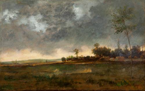 Charles-Francois Daubigny, Landscape, Stormy Sky, ca. 1865. Oil on canvas. Dixon Gallery and Ga ...
