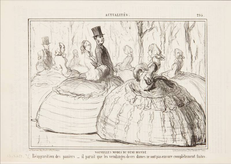 Honoré Daumier, New Fashion of the Demi-Monde, April 12, 1856. Lithograph on newsprint. Dixon G ...