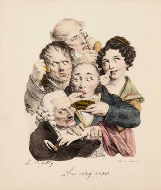 Louis-Léopold Boilly, The Five Senses, ca. 1825. Hand-colored lithograph. Dixon Gallery and Gar ...