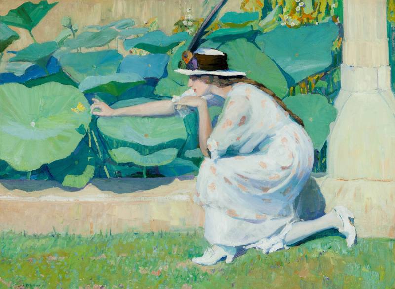 Jane Peterson, Lure of the Butterfly, ca. 1914. Oil on canvas. Dixon Gallery and Gardens; Museu ...