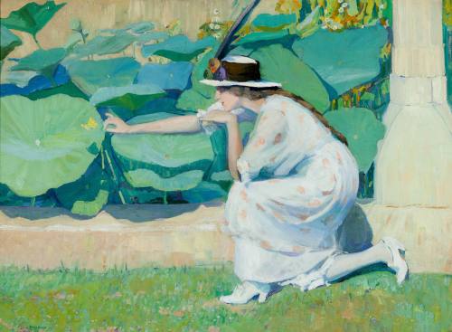 Jane Peterson, Lure of the Butterfly, ca. 1914. Oil on canvas. Dixon Gallery and Gardens; Museu ...
