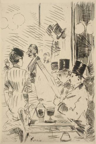 Jean-Louis Forain, Café de la Nouvelle Athènes, ca. 1876, Etching on wove paper, Dixon Gallery  ...