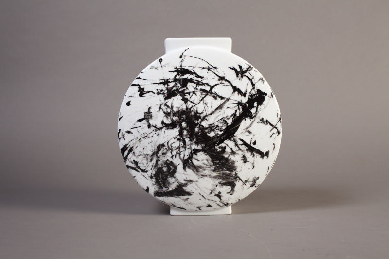 Zao Wou-Ki, Black Dragon (vase), 2008, Bernardaud Manufactory, Limoges, Original vase painted b ...