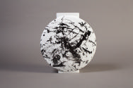 Zao Wou-Ki, Black Dragon (vase), 2008, Bernardaud Manufactory, Limoges, Original vase painted b ...