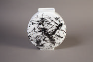 Zao Wou-Ki, Black Dragon (vase), 2008, Bernardaud Manufactory, Limoges, Original vase painted b ...