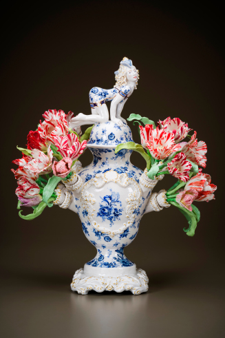 Chris Antemann, A Little Madness, 2025, Hard-paste porcelain, decals, enamel, and gold luster,  ...