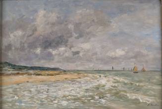 Eugene-Louis Boudin, Beach Scene, Villerville, 1885. Oil on canvas. Dixon Gallery and Gardens;  ...