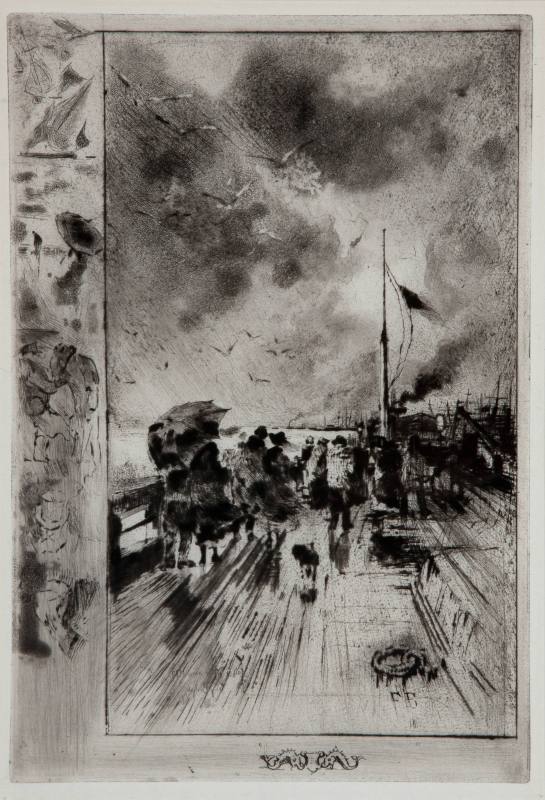 Felix Buhot, A Pier in England, 1879. Etching, drypoint and roulette on paper. Dixon Gallery an ...