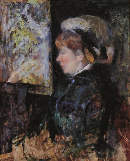 Mary Cassatt, The Visitor, ca. 1880. OIl and gouache on canvas. Collection of the Dixon Gallery ...