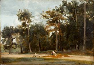 Jean-Baptiste-Camille Corot, The Paver of the Chailly Road, Fontainbleu, ca. 1830-1835. Oil on  ...