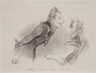 Honoré Daumier, Come on w (woman)... kiss your master... Right now!, 1838. Lithograph on newspr ...
