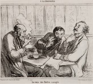 Honoré Daumier, The corner of the ravaged poets, 1864. Lithograph on newsprint. Dixon Gallery a ...
