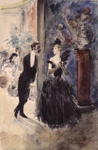 Jean-Louis Forain, The Ball, ca. 1885. Watercolor, chalk, pastel, and ink on wove rag paper. Di ...