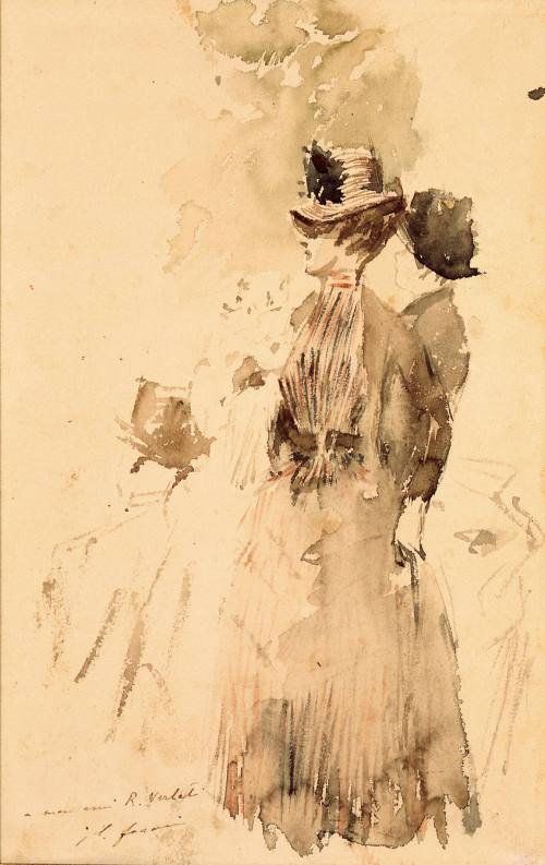 Jean-Louis Forain, The Fashionable Women, ca. 1885. Watercolor on wove paper. Dixon Gallery and ...