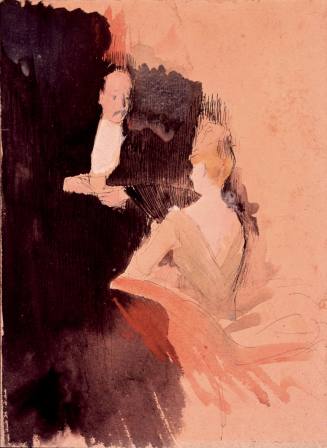 Jean-Louis Forain, The Conversation, Talking Late into the Night, ca. 1890. Watercolor, pen and ...