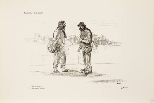 Jean-Louis Forain, Communiqué de 3 heures, March 6, 1915. Lithograph on paper. Dixon Gallery an ...