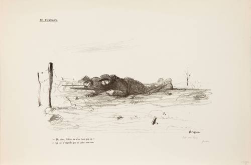 Jean-Louis Forain, En Tirailleurs, March 13, 1915. Lithograph on paper. Dixon Gallery and Garde ...