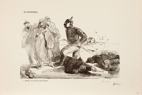 Jean-Louis Forain, Aux Correspondants, April 14, 1915. Lithograph on paper. Dixon Gallery and G ...