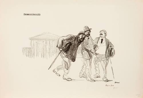 Jean-Louis Forain, Paysages de Guerre (III), July 17, 1915. Lithograph on paper. Dixon Gallery  ...