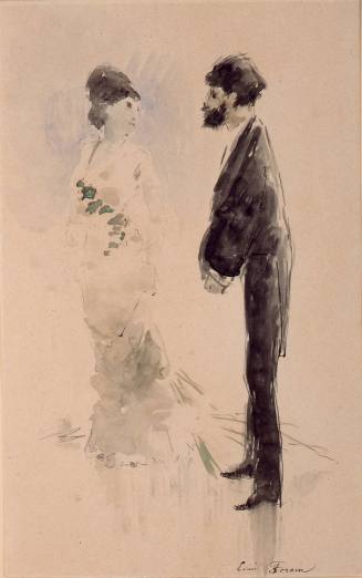 Jean-Louis Forain, The Anxious Lover, ca. 1877. Watercolor on wove rag paper. Dixon Gallery and ...