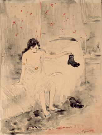 Jean-Louis Forain, Can't Trust an English Accent!, 1889. Watercolor, gouache, pen and black ink ...