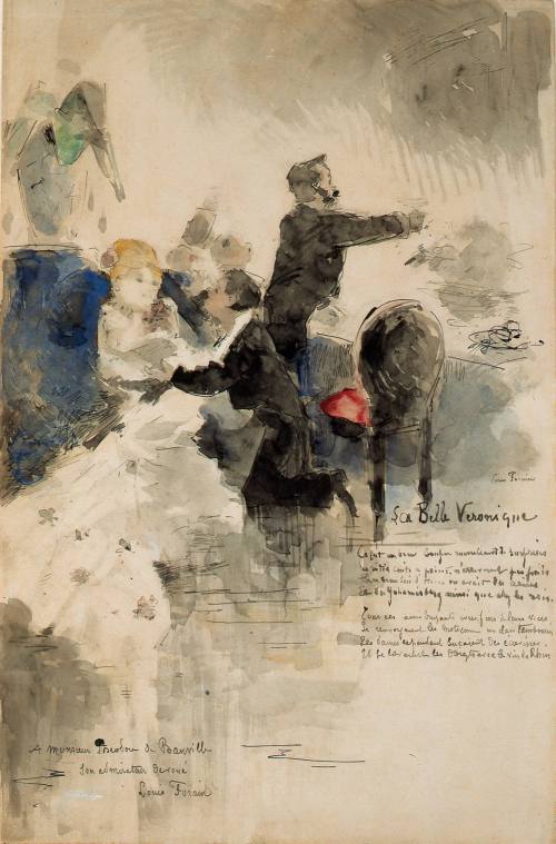 Jean-Louis Forain, The Beautiful Veronique, 1877. Watercolor, pen, and ink. Dixon Gallery and G ...